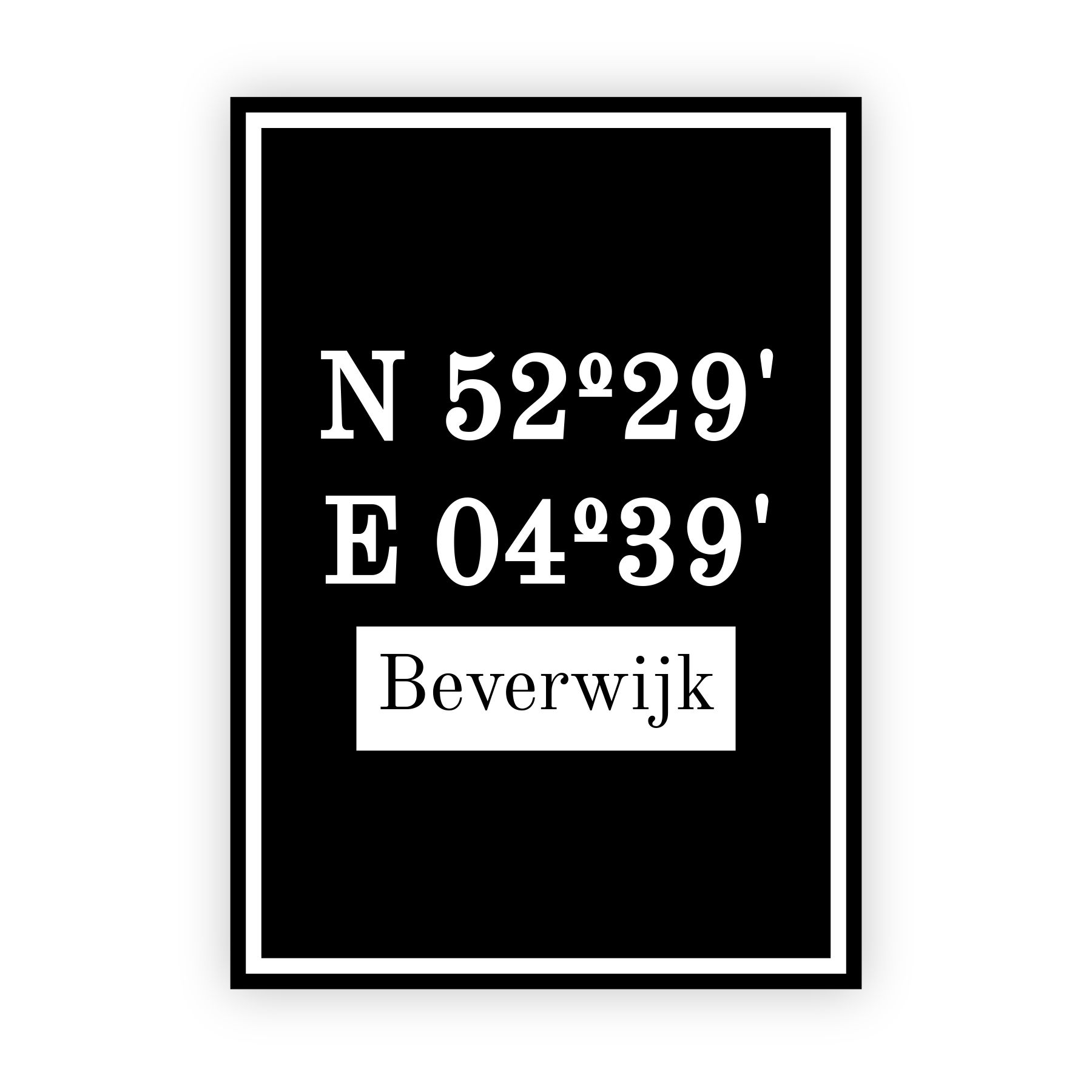 Coordinaten poster van Beverwijk