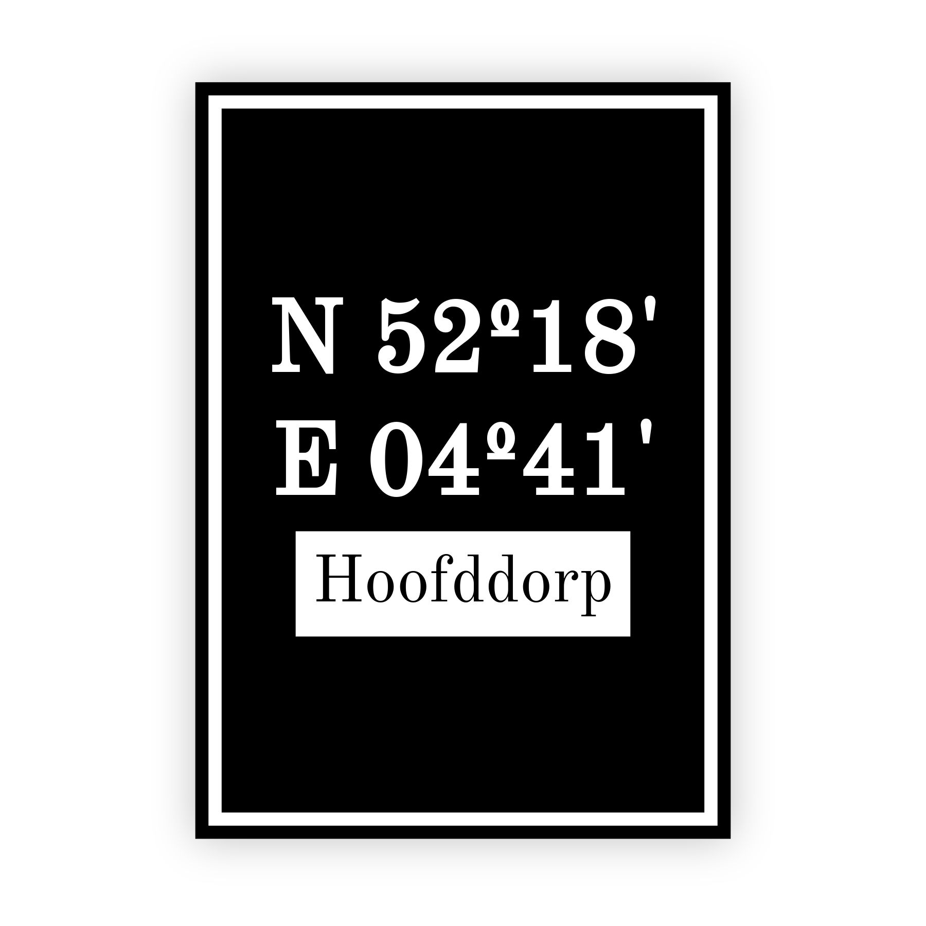 Coordinaten poster van Hoofddorp